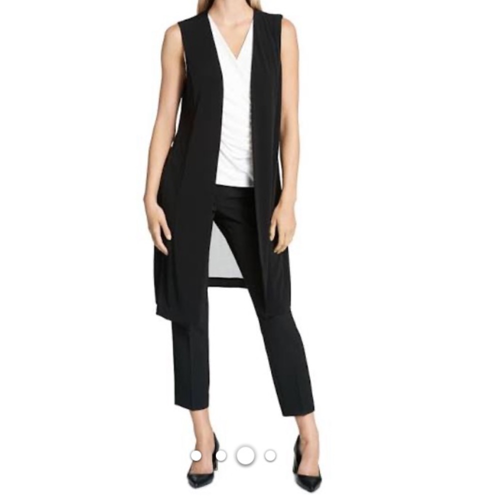 DKNY sheer long vest coat